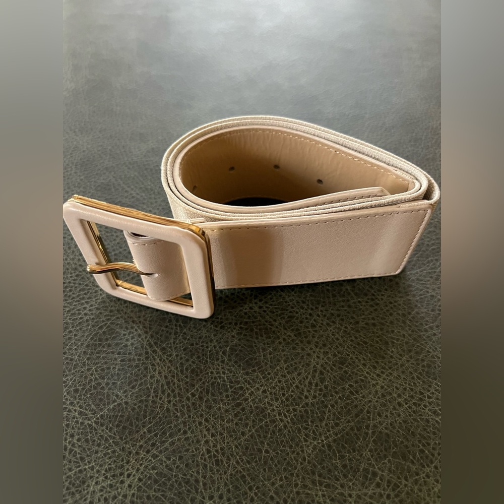 Banana Republic Belt Wide with Square Buckle Light Gray Size M/L - Picture 10 of 11